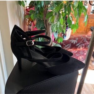 Elegant Black Suede Heels